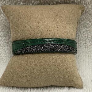 Khirma Eliazov Green Leather Bracelet